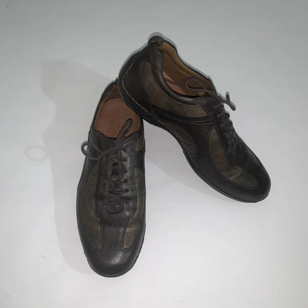 Rockport Shoes Mens Size 10.5 Brown Leather Lace Up Casual Comfort Sneakers